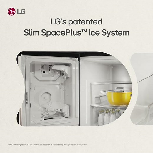 LG Home Ice Solution | Slim SpacePlus™ Ice Design Saves Fridge Storage Space