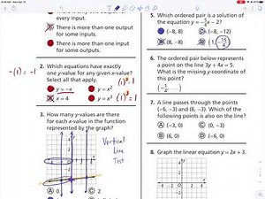 Readiness Assessment #3 Questions 1-8 (Algebra 1)