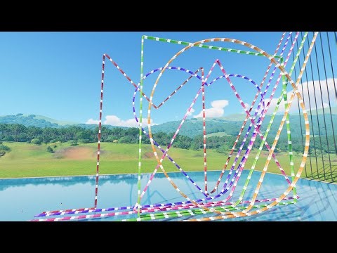 Triangle, Square, Circle, Heart, M Shape Water Slides - Planet Coaster 2