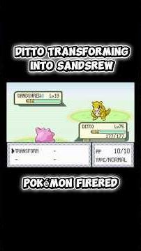 Pokémon FireRed: Ditto transforming into Sandshrew #pokemon #ditto #sandshrew
