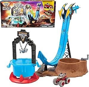 Monster Jam Mud Blasters, Monster Mutt Dalmatian Dunk Tank Playset, Color Change Action, Kids Toy Gifts for Boys and Girls Ages 3 and Up