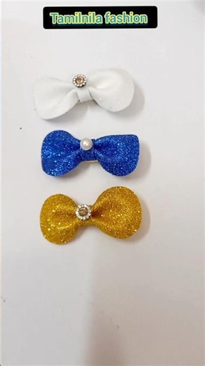 Cute glitter foam sheet bow🎀❤️ #glitterfoamsheetcraft #glittersheetcraft #howtomakebow #shortsfeed