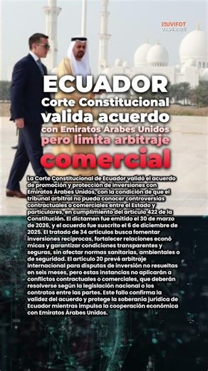 📰 Corte Constitucional valida acuerdo con Emiratos Árabes Unidos pero limita arbitraje comercial