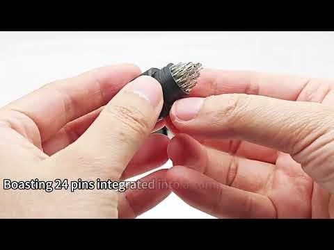 M18 24 Pins Connector Close-Up | Waterproof Industrial Circular Connector(Factory Quality)