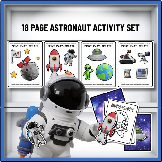Astronaut Activity Set: Space Coloring Pages for Kids (digital Download) - Etsy
