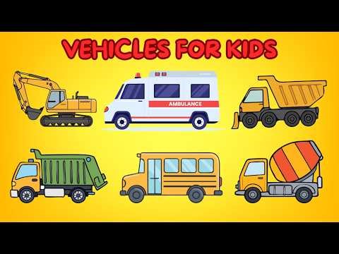 50 Amazing Vehicles for Kids 🚗 | Learn Cars, Trucks & More | Fun Learning Video for Children