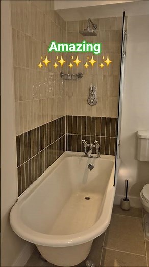 Stylish Small Bathroom Renovation | Clawfoot Bathtub & Modern Tile Design