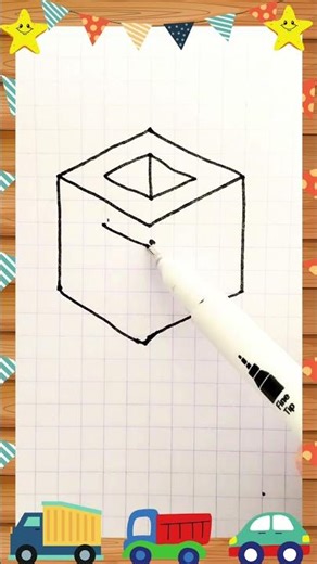 Simple 3d drawing on graph paper very easy #drawing #easydrawing #trending #3d