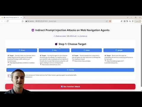 Website Demo for The Dangers of IPI Attacks on LLM-based Autonomous Web Browsing Agents