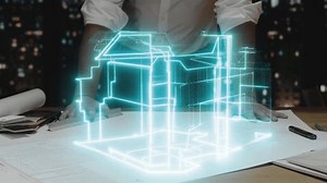 Digital Rendering Of Future Home Blueprint Construction Planning Architectural Visualization Technology Real Estate Innovation