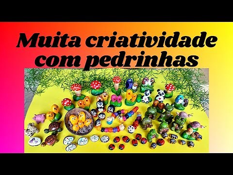 Muita CRIATIVIDADE com PEDRINHAS de RIO - Artesanato para jardins/Decoração
