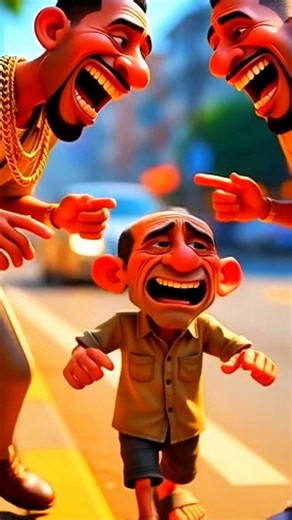 Two rich people teaching poor man. #viral #sadstory