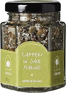 Capers in Sea Salt - La Nicchia - Pantelleria Island, Sicily - 90 gr