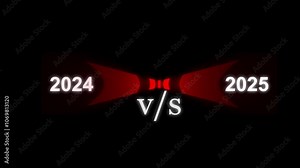 2024 vs 2025 Loading animation, new year transfer animation icon. 2024 to 2025 Year change concept animation. New style 2024 vs 2025 year.