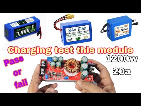 1200w dc-dc module charging test 12v,24v,36v | battery charging pass or fail