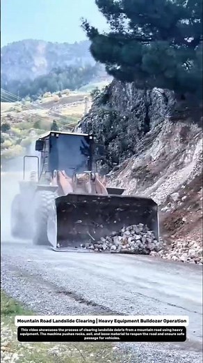 Mountain Road Landslide Clearing | Heavy Equipment Bulldozer Operation