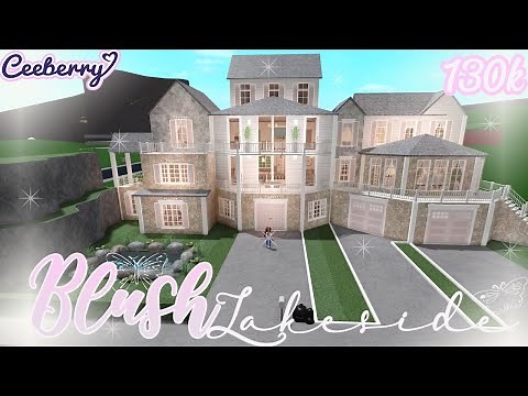 Bloxburg | Blush Lakeside Mansion 130k | small plot and no advanced placement