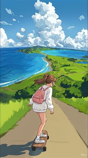 ASMR Skateboarding by the Ocean 🌊✨ Peaceful Coastal Ride (No Music)