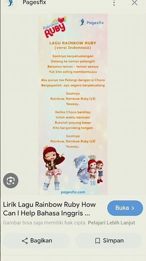 lagu rainbow ruby versi bahasa Indonesia