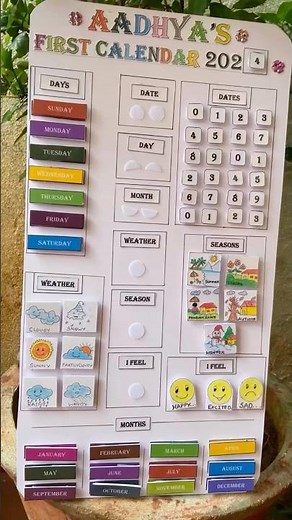 Handmade Interactive learning calendar for kids 📅 Days • Dates • Months • Weather • Feelings 🌈