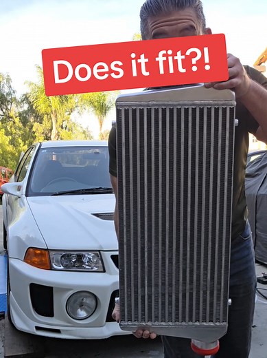 Time to install the aliexpress intercooler on the Evo 5! #intercooler #jdm #car #tiktokcaroftheyearcontest #mitsubishievolution