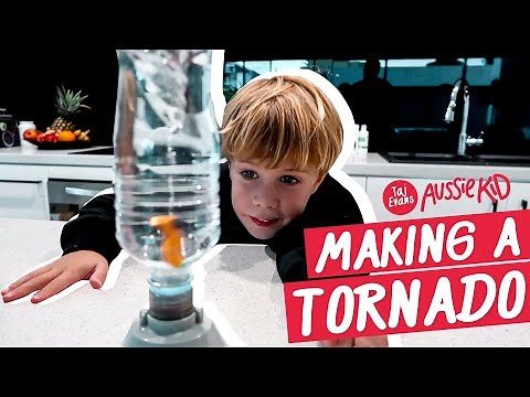 Easy tornado in a bottle! Aussie Kid Creates tornado science experiment DIY