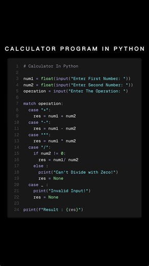 Calculator Programm for Begginers 😇