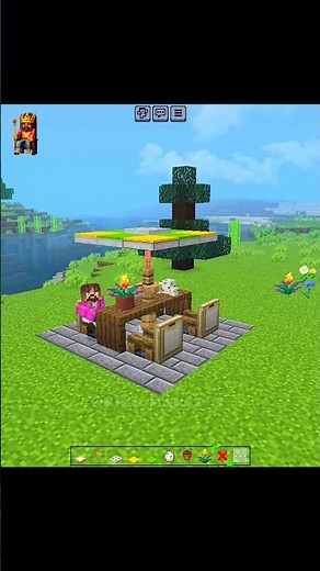 Minecraft Picnic Table and Chairs – Simple Outdoor Furniture Build!