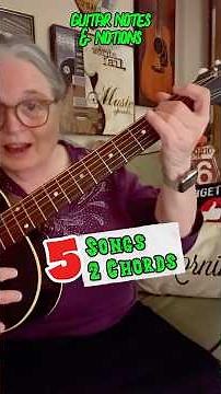 3 minute Guitar Lesson ** 5 Songs Only 2 Chords #guitarlesson #guitar #guitarbeginners