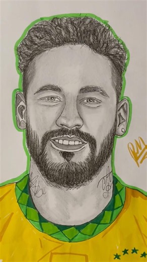 Can I Draw Neymar Jr.? 🇧🇷⚽ Realistic Pencil Drawing! ✏️ #shorts #neymar #football