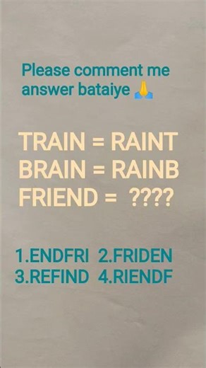 please comment me answer bataiye!! # Reasoning coding decoding