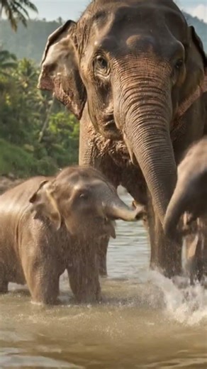 Funny Baby Elephants Bathing compilation #shorts #shortsfeed #ytshorts #trending #elephant #viral