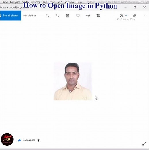 How to Open Image in Python | Prof.Antony Vijay #shorts