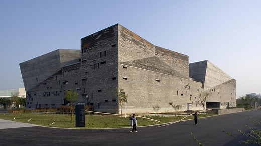 This museum in China is built from the remains of demolished villages: www.dezeen.com/2016/08/18/video-interview-wang-shu-amateur-architecture-studio-ningbo-history-museum-movie | Dezeen