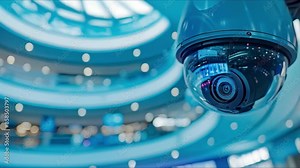 Security cameras in a shopping mall help prevent crime and ensure shopper safety through surveillance technology. Concept Security cameras, Shopping malls, Crime prevention, Shopper safety