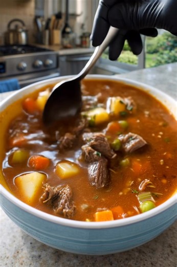 Beef Vegetable Soup by deesviral A cozy, hearty soup packed with tender beef and classic mixed veggies — simple, nourishing, and perfect for any day. Ingredients: • 1 lb lean ground beef • 1 onion, diced • 2 tsp minced garlic • 1 cup sliced carrots • 1 cup chopped celery | Healthy Girl Era