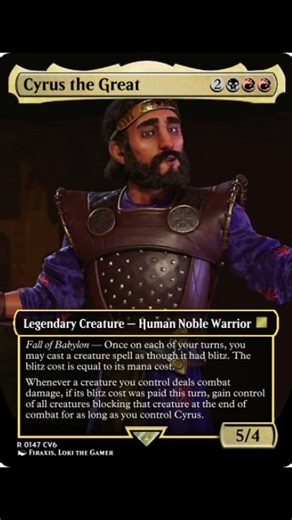 Magic the Gathering + Civilization VI (fan-made cards): Persia #mtg #civ6