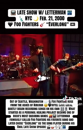 Foo Fighters — Everlong: Midnight Anthem from Letterman 2000