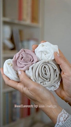 Fabric Flowers Made from Scraps 🌸 - Super Easy!!