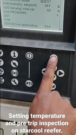 Setting temperature and pre trip inspection on starcool reefer container.