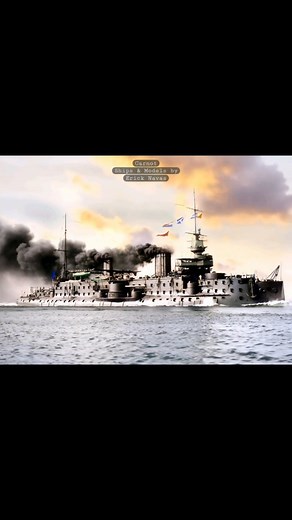 The French ironclad Carnot looks weird due to a combination of its unusual hull shape and an outdated, yet transitional, design. Its high, bulbous bow, distinctive diamond-shaped main gun arrangement, and numerous portholes give it a unique and strange appearance, reflecting the compromises made between older designs and emerging technologies. Reasons for the unusual appearance Transitional design: Carnot was designed at the very end of the 19th century, a time when naval technology was rapidly 