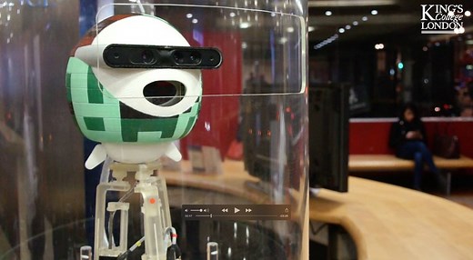 Designed and created by students and academics in the Department of Informatics, King's new robot receptionist, Kinba, can now be found in the reception of the Strand campus. Find out more about Kinba and how the robot has been used as a project for teaching and ongoing research in this video: https://www.youtube.com/watch?v=4uN-GGqJS7g | King's College London