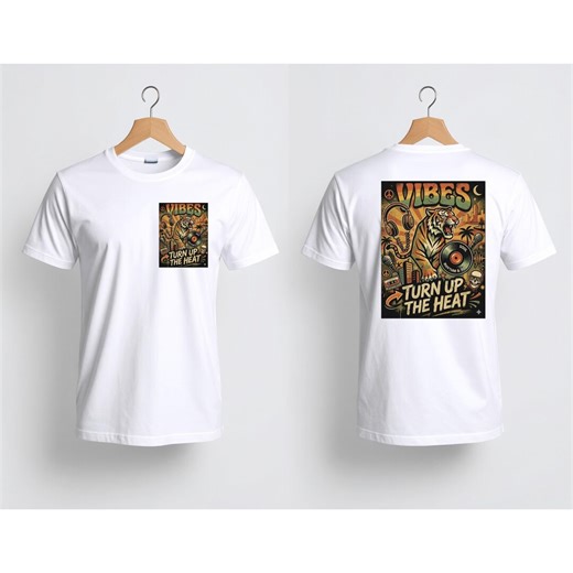 Tiger Vibes Graphic T-shirt, Retro Urban Streetwear, Music DJ Tee - Etsy