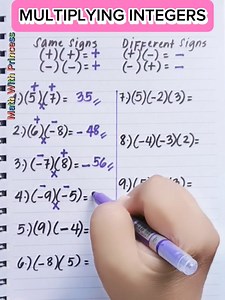 25K views · 182 reactions | Multiplying Integers #math #mathwithprincess #mathviralvideo #mathviral #mathtutor #mathematics #mathisfun #mathtricks #multiplyingintegers | Math with Princess | Facebook