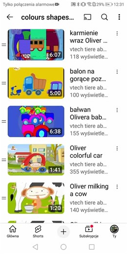 colours shapes babytv 14 16 17 22 23 25 27 29 Oliver babytv zwierzęta pojazdy