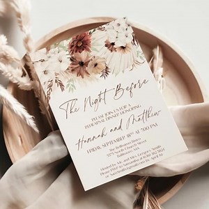 Printable OR Printed Rehearsal Dinner Invitations Floral - Choose From 60 Flower Graphics, Font, Font Colors - Wedding Rehearsal Invite 0072 - Etsy