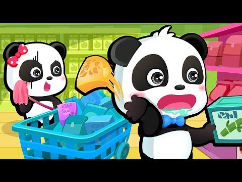 Baby Panda's Supermarket Shopping | Kids Grocery Shopping | BabyBus Cartoon
