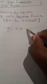 Determining equation of cubic function grade 12