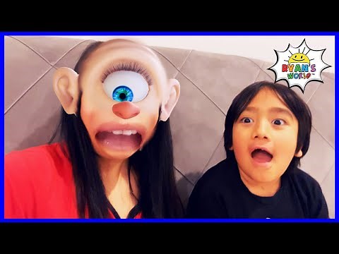 Ryan plays with Funny Face Filters with Mommy!