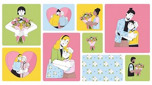 mère père journée bento la grille animation. Reconnaissance remercier toi. maman papa appréciation. fête Parents diverse collage mouvement 4k la toile conception. Animé dessin animé personnages collection ambiance planche